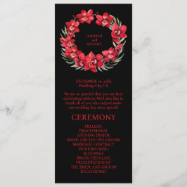 Red Orchids Wedding Ceremony Programma Programmakaart