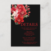 Red Orchids Wedding Details Enclosure Kaart (Voorkant)