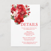 Red Orchids Wedding Details Enclosure Kaart (Voorkant)