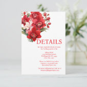 Red Orchids Wedding Details Enclosure Kaart (Staand voorkant)