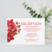 Red Orchids Wedding Receptie Enclosure Kaart (Staand voorkant)