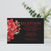 Red Orchids Wedding Receptie Enclosure Kaart (Staand voorkant)