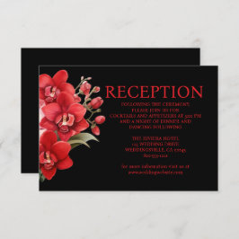 Red Orchids Wedding Receptie Enclosure Kaart