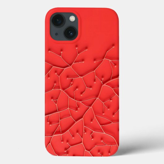 Red Organic Design iPhone Case Bold Texture (Achterkant)