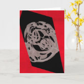 Red Orgin Greeting Card Kaart (Gele Bloem)
