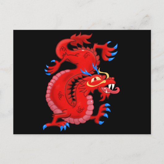 Red Oriental Dragon Briefkaart (Voorkant)