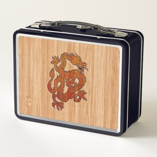 Red Oriental Dragon op Bamboo-stijl (Achterkant)