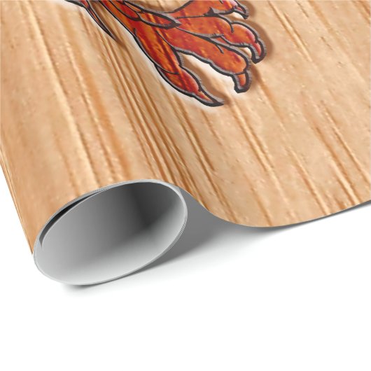 Red Oriental Dragon op Bamboo-stijl Cadeaupapier (Rol Hoek)