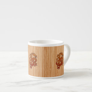 Red Oriental Dragon op Bamboo-stijl Espresso Kop