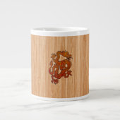Red Oriental Dragon op Bamboo-stijl Grote Koffiekop (Voorkant)