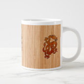 Red Oriental Dragon op Bamboo-stijl Grote Koffiekop (Rechts)
