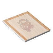 Red Oriental Dragon op Bamboo-stijl Notitieblok (Schuin)