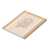 Red Oriental Dragon op Bamboo-stijl Notitieblok (Linkerzijde)