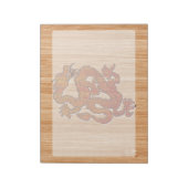 Red Oriental Dragon op Bamboo-stijl Notitieblok (Linkerzijde)