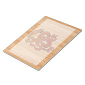 Red Oriental Dragon op Bamboo-stijl Notitieblok (Schuin)