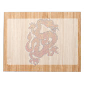Red Oriental Dragon op Bamboo-stijl Notitieblok (Voorkant)