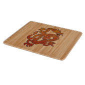 Red Oriental Dragon op Bamboo-stijl Snijplank (Hoek)