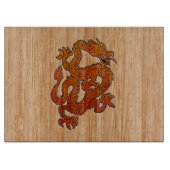 Red Oriental Dragon op Bamboo-stijl Snijplank (Voorkant)