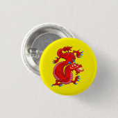 Red Oriental Dragon Ronde Button 3,2 Cm (Voorkant /achterkant)