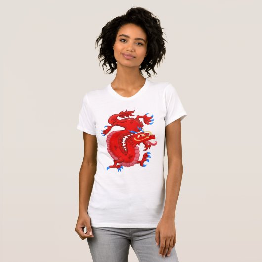 Red Oriental Dragon T-shirt (Voorkant volledig)