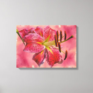 Red Oriental Lily Canvas Afdruk