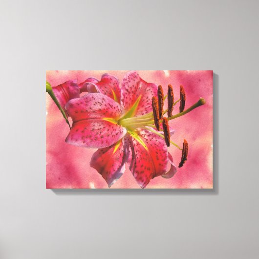 Red Oriental Lily Canvas Afdruk (Voorkant)