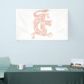 Red Oriental Sketting Dragon Art Spandoek (Beurs)