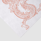 Red Oriental Sketting Dragon Art Tissuepapier (Detail)