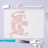 Red Oriental Sketting Dragon Art Tissuepapier (Craft)
