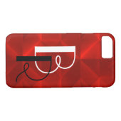 Red Origami met initialen Case-Mate iPhone Case (Achterkant (Horizontaal))