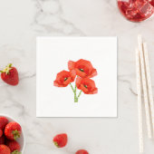 Red Origami Poppies Servetten (Insitu)