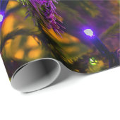 Red Ornament Ball, Blue Lights Cadeaupapier (Rol Hoek)