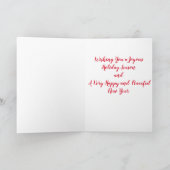 Red Ornament Holiday Kaart (Binnen)