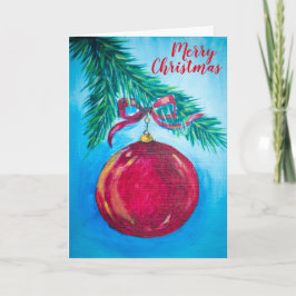 Red Ornament Holiday Kaart