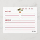 Red Ornament Holiday Recipe Briefkaart (Achterkant)