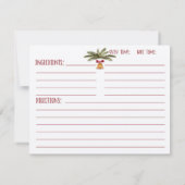 Red Ornament Holiday Recipe Kaart (Achterkant)