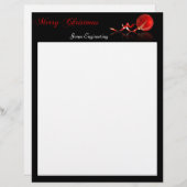 Red Ornament Merry Kerstmis op Black Briefhoofd Ontwerp (Voorkant / Achterkant)