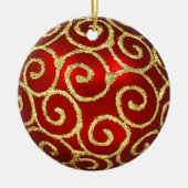 Red Ornament met Gold Swirls (Voorkant)