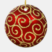 Red Ornament met Gold Swirls (Achterkant)
