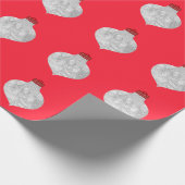 Red Ornament Photo-sjabloon Cadeaupapier (Hoek)