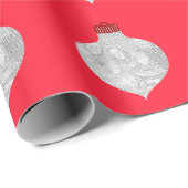 Red Ornament Photo-sjabloon Cadeaupapier (Rol Hoek)