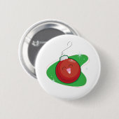 Red Ornament Ronde Button 5,7 Cm (Voorkant /achterkant)