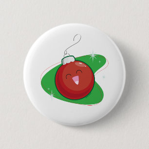 Red Ornament Ronde Button 5,7 Cm