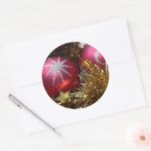 Red Ornament Ronde Sticker (Envelop)