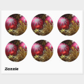 Red Ornament Ronde Sticker (Vel)