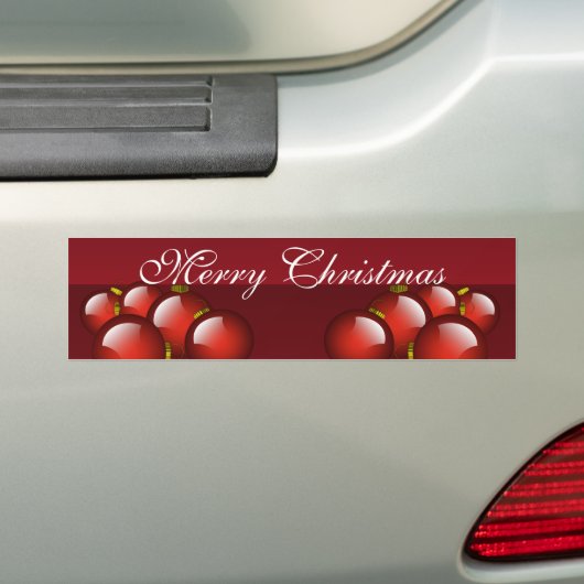 Red Ornamenten Holiday Design Bumpersticker (Op auto)