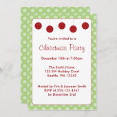 Red Ornamenten Polka Dots kerstfeestdag Kaart (Voorkant / Achterkant)