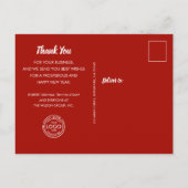 Red Ornaments Business Holiday Briefkaart (Achterkant)