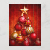 Red Ornaments Business Holiday Briefkaart (Voorkant)