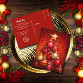 Red Ornaments Business Holiday Briefkaart